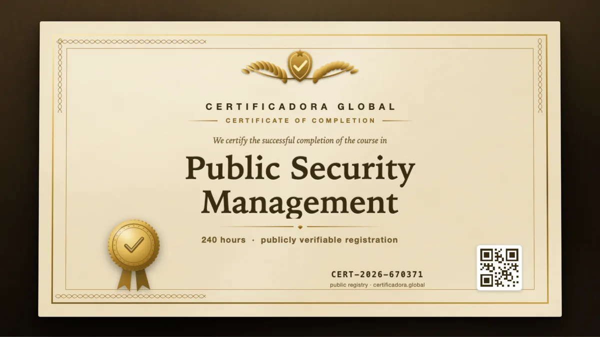 Cover of the Public Security Management course