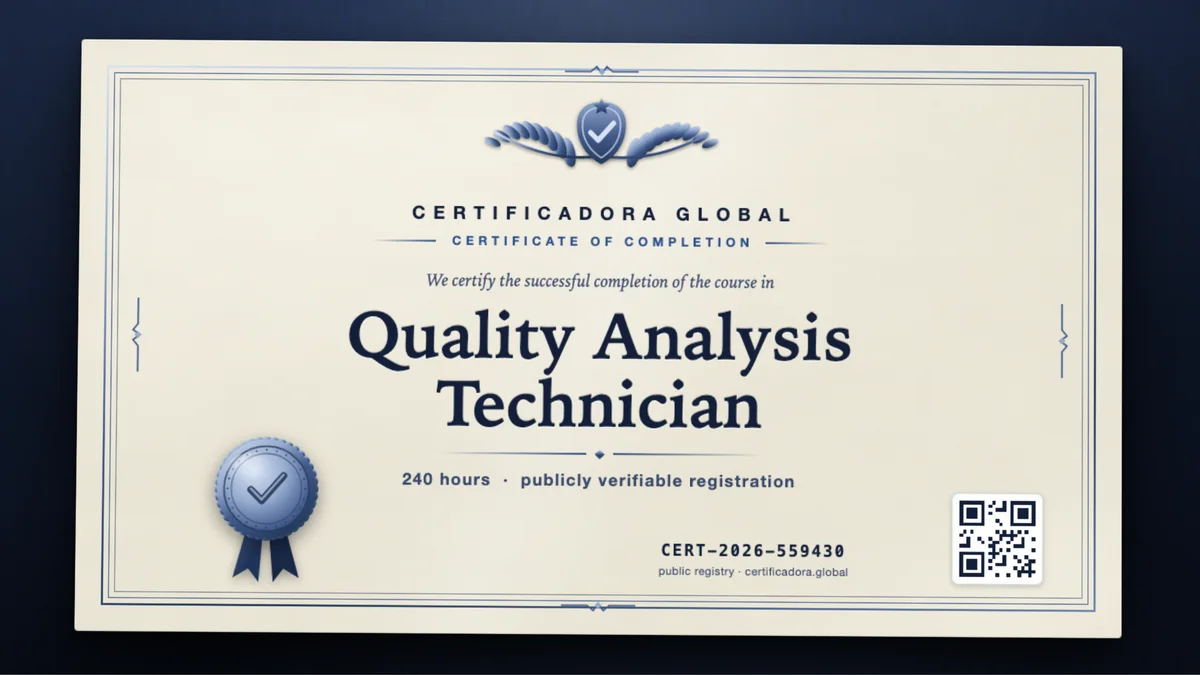 Cover of the Quality Analysis Technician course