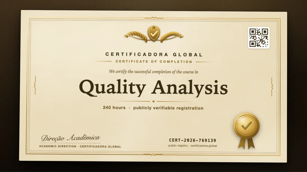 Cover of the Quality Analysis course