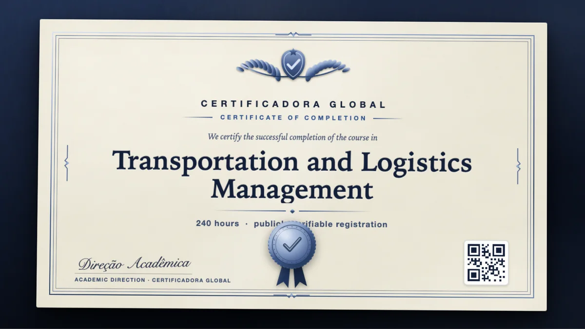 Cover of the Transportation and Logistics Management course