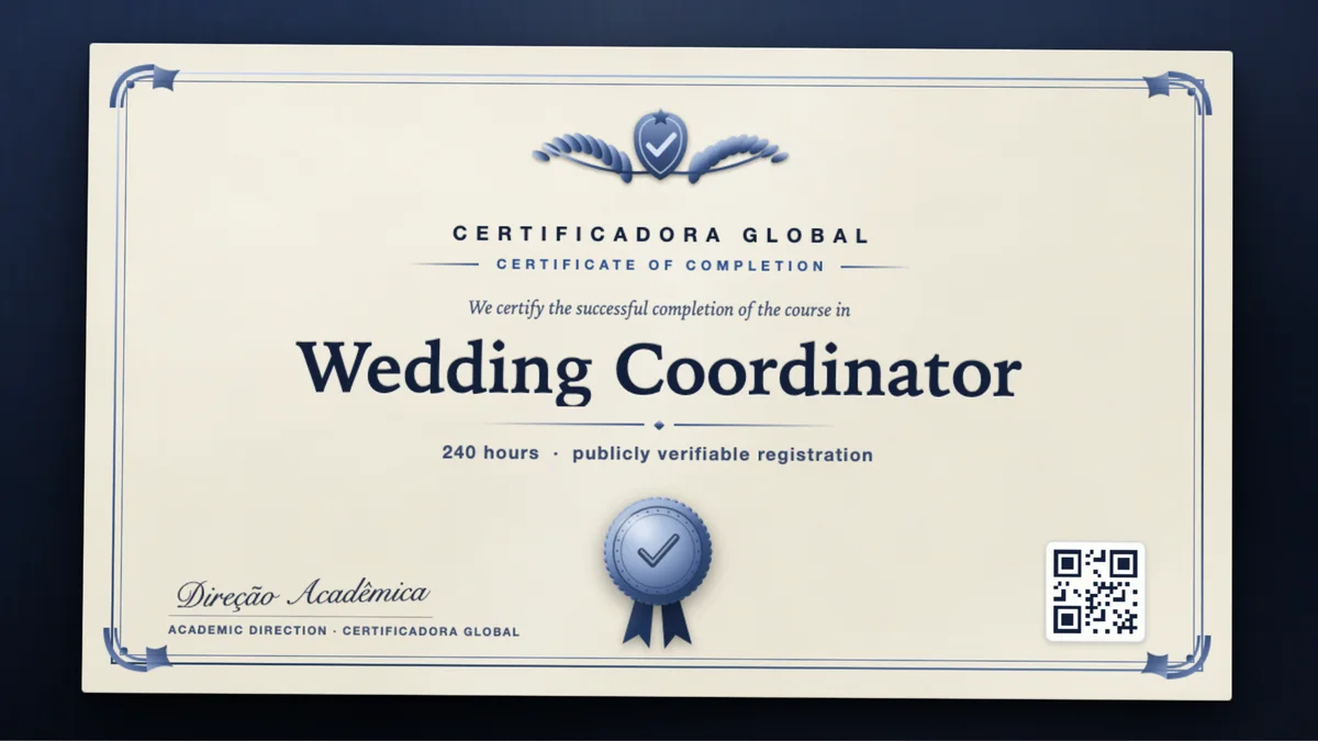 Cover of the Wedding Coordinator course