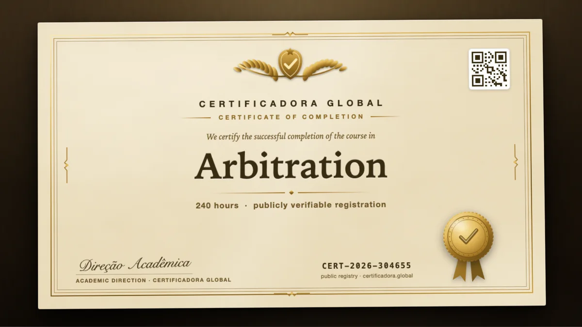 Cover of the Arbitration course