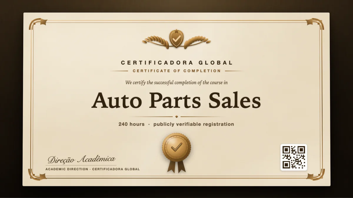 Cover of the Auto Parts Sales course