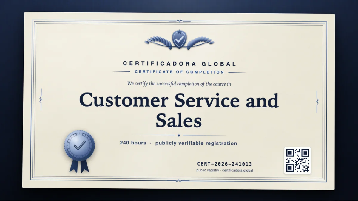 Cover of the Customer Service and Sales course