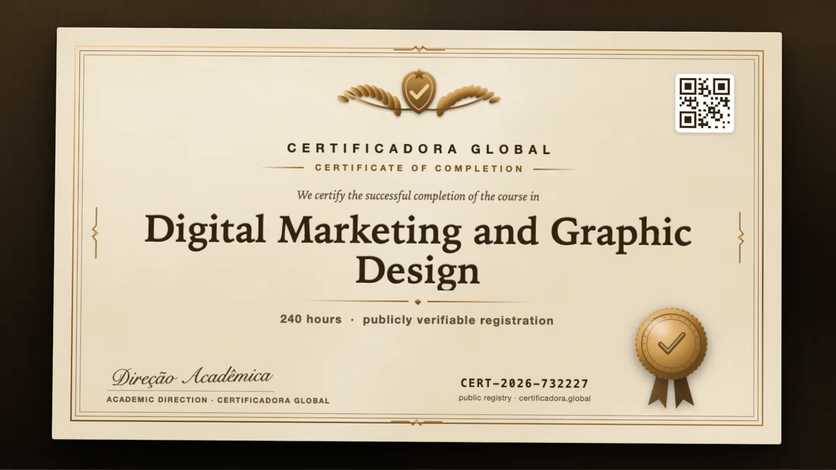 Cover of the Digital Marketing and Graphic Design course