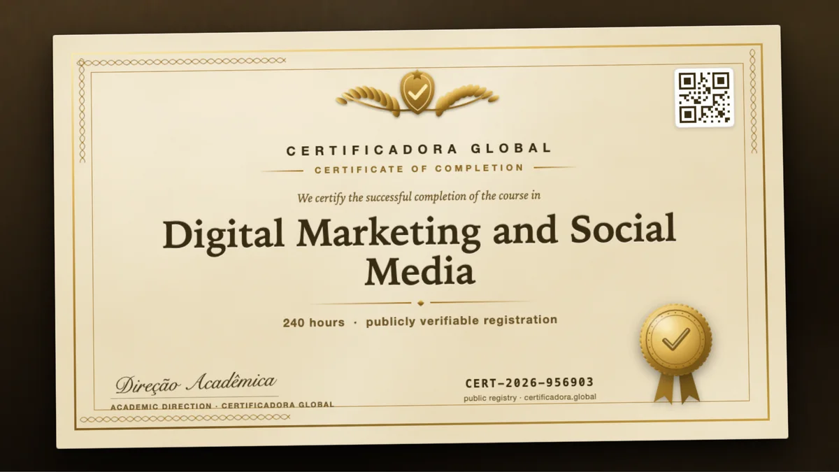 Cover of the Digital Marketing and Social Media course
