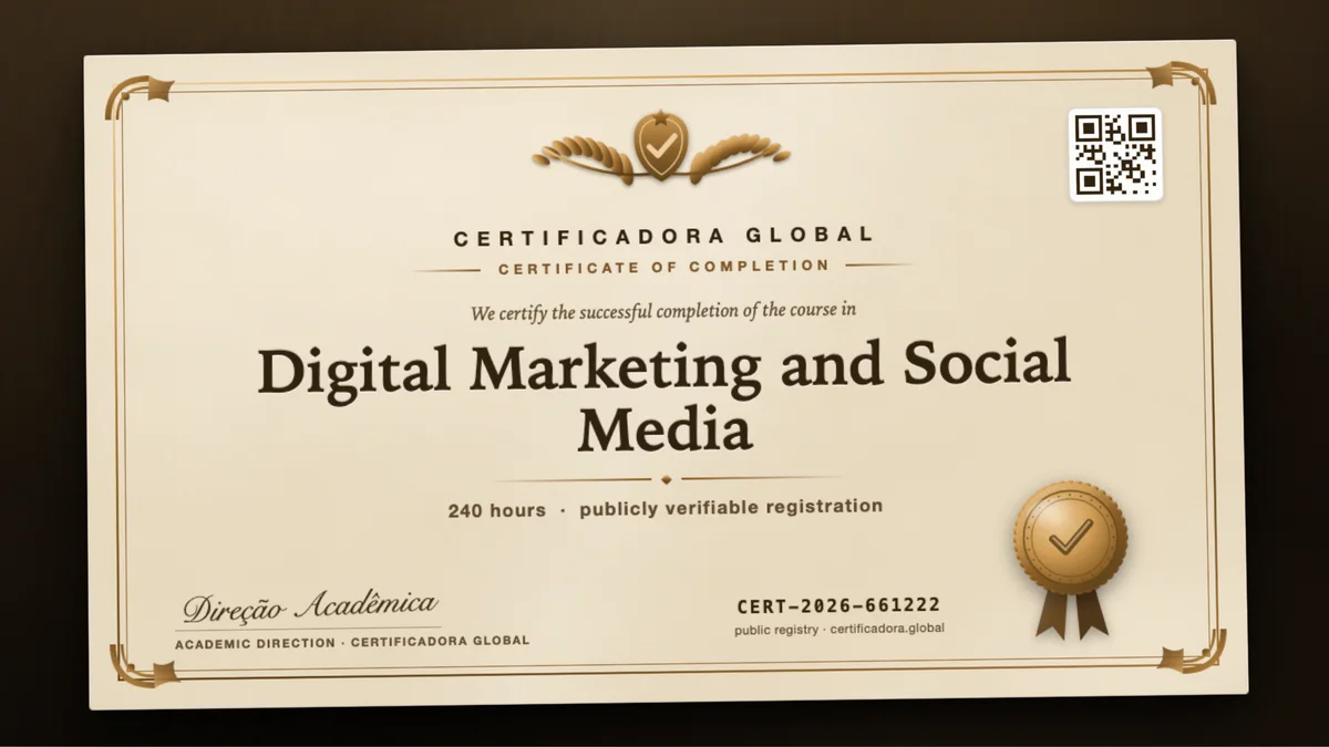 Cover of the Digital Marketing and Social Media course