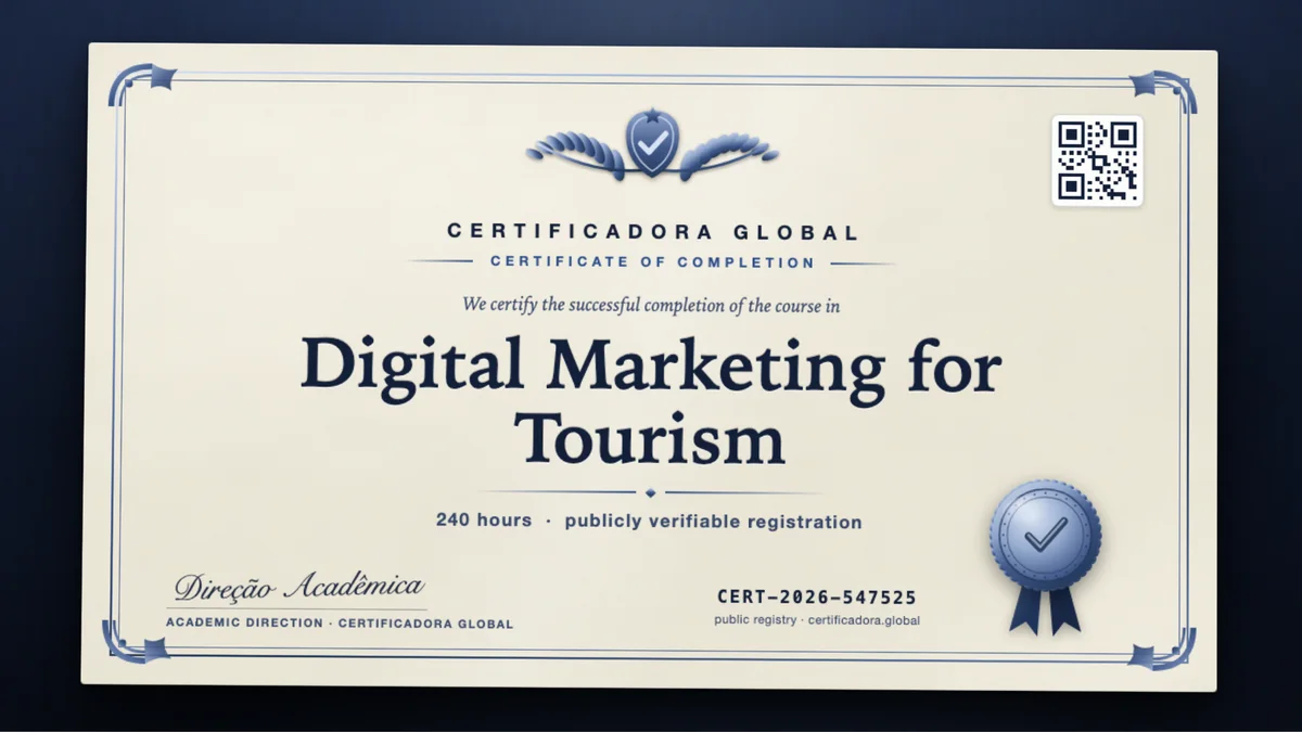 Cover of the Digital Marketing for Tourism course