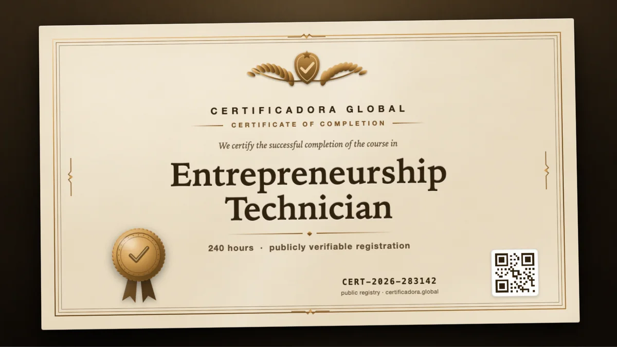 Cover of the Entrepreneurship Technician course