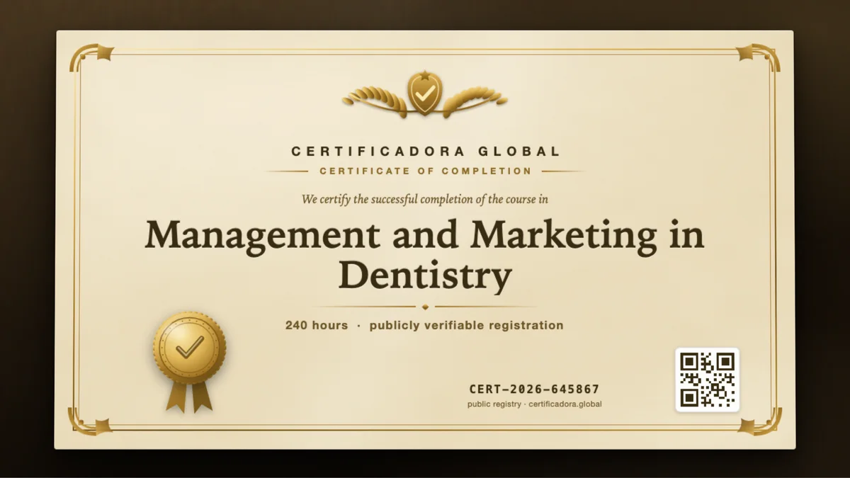 Cover of the Management and Marketing in Dentistry course