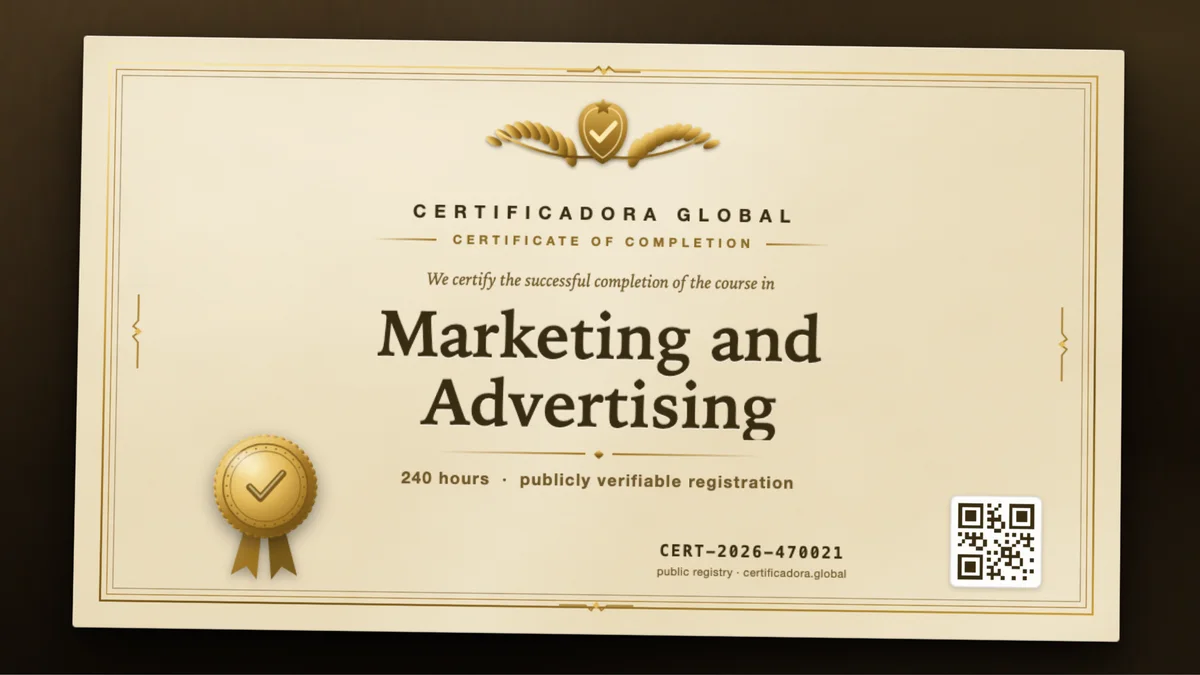Cover of the Marketing and Advertising course