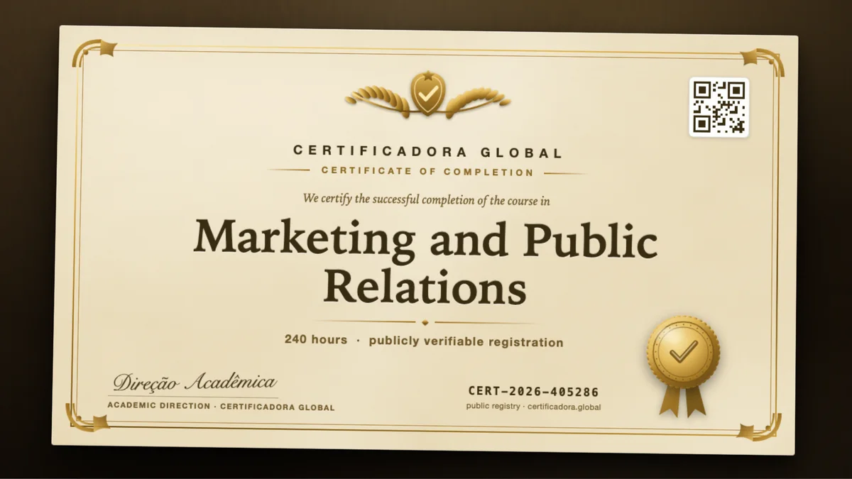 Cover of the Marketing and Public Relations course