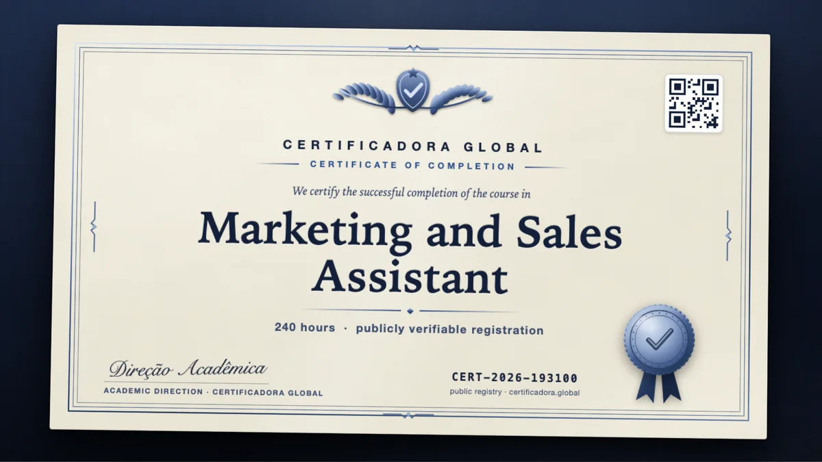 Cover of the Marketing and Sales Assistant course