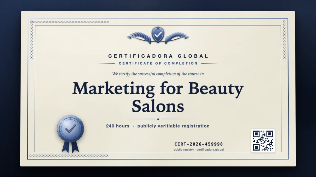 Cover of the Marketing for Beauty Salons course
