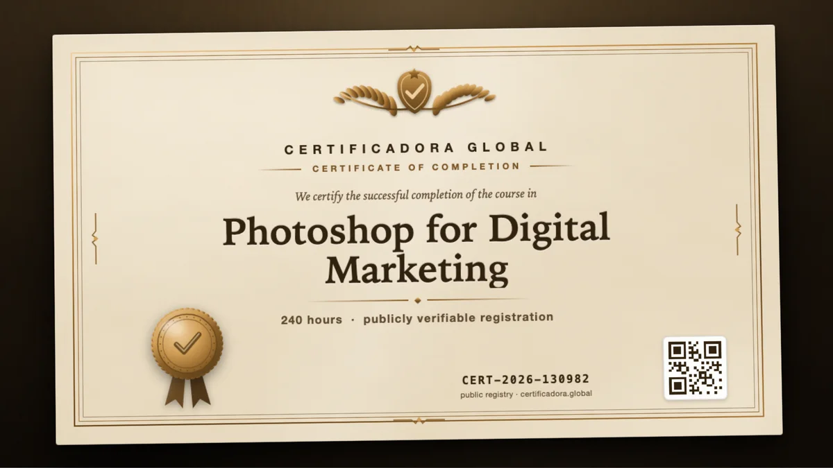 Cover of the Photoshop for Digital Marketing course