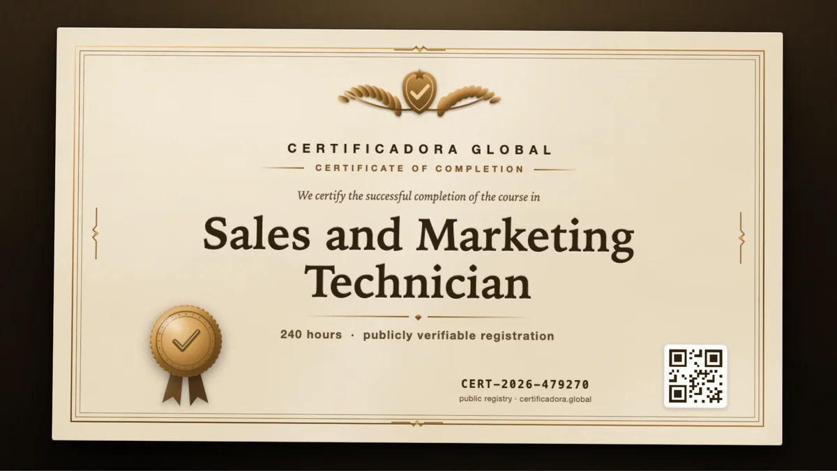 Cover of the Sales and Marketing Technician course
