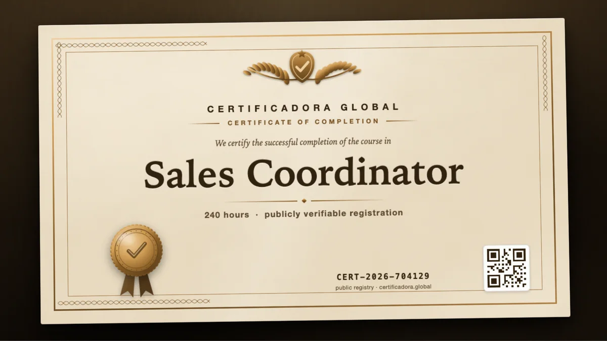 Cover of the Sales Coordinator course