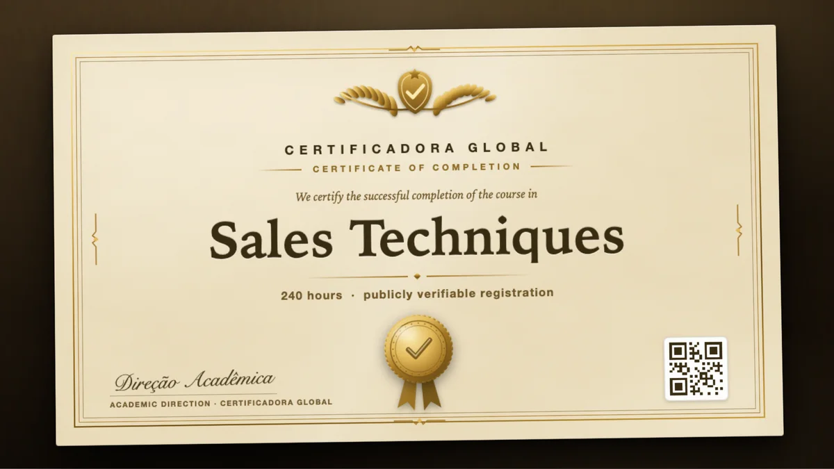 Cover of the Sales Techniques course