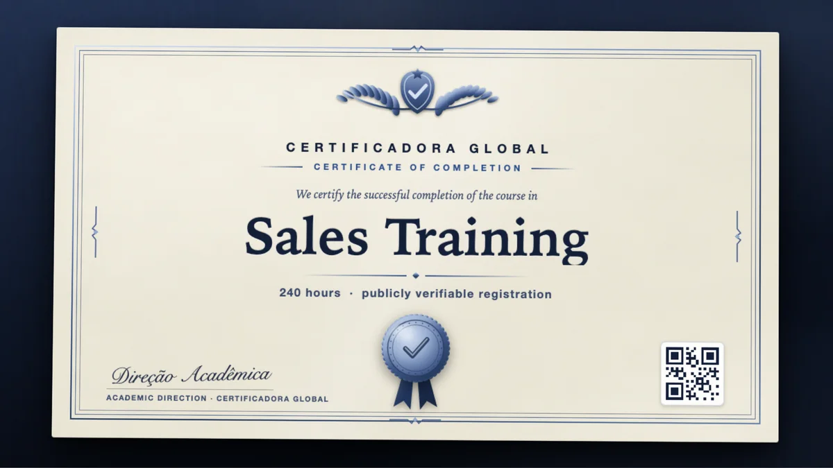 Cover of the Sales Training course