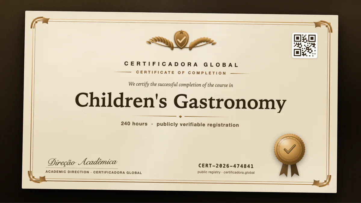 Cover of the Children's Gastronomy course