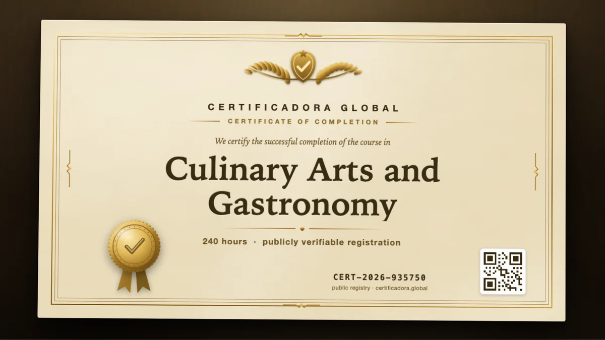 Cover of the Culinary Arts and Gastronomy course