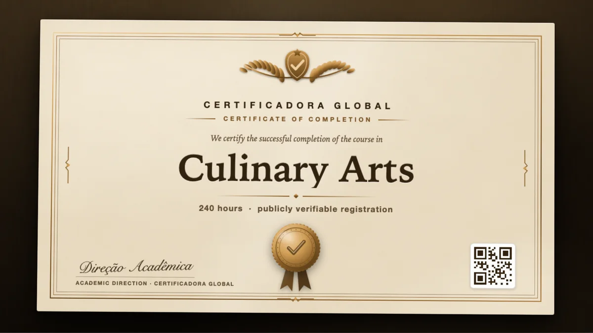 Cover of the Culinary Arts course