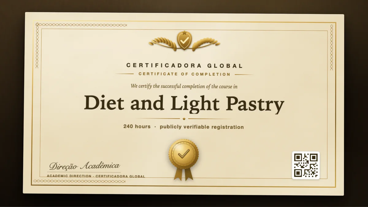 Cover of the Diet and Light Pastry course