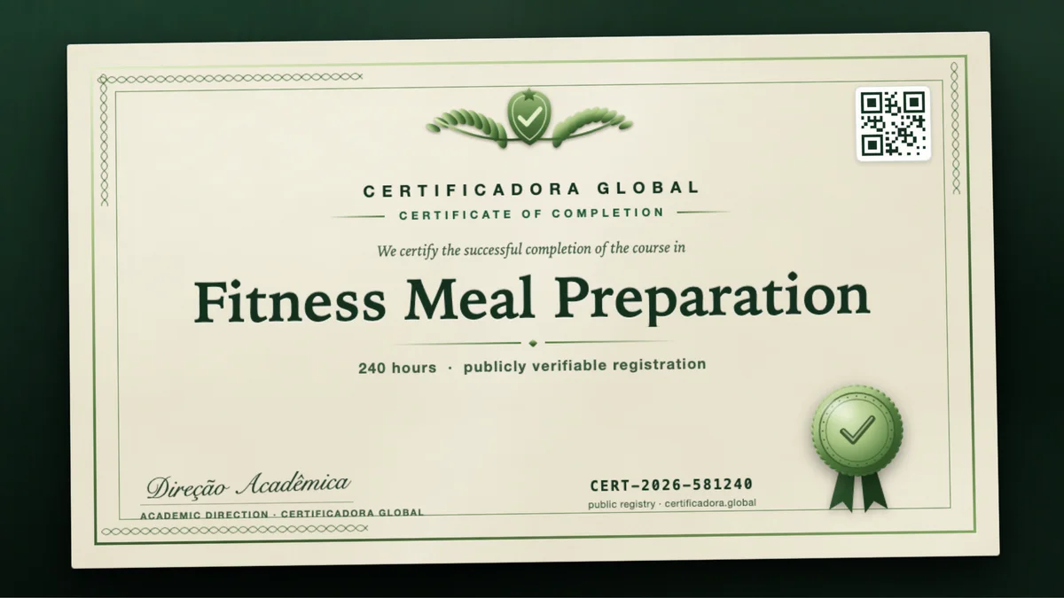 Cover of the Fitness Meal Preparation course