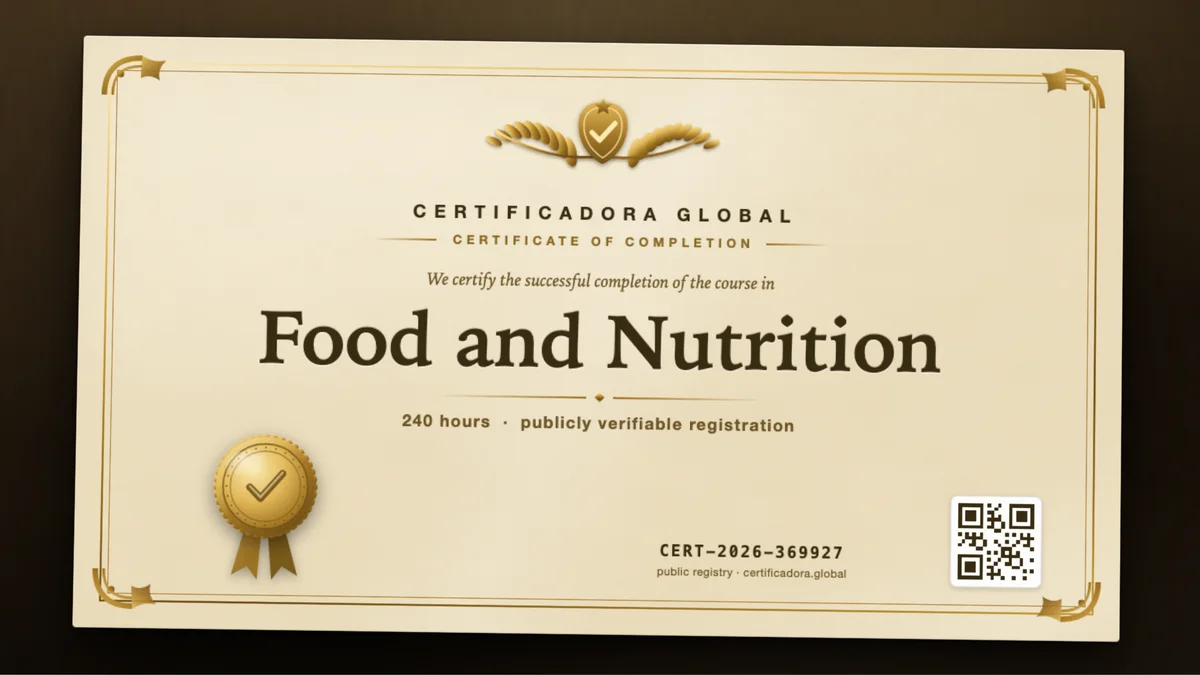 Cover of the Food and Nutrition course
