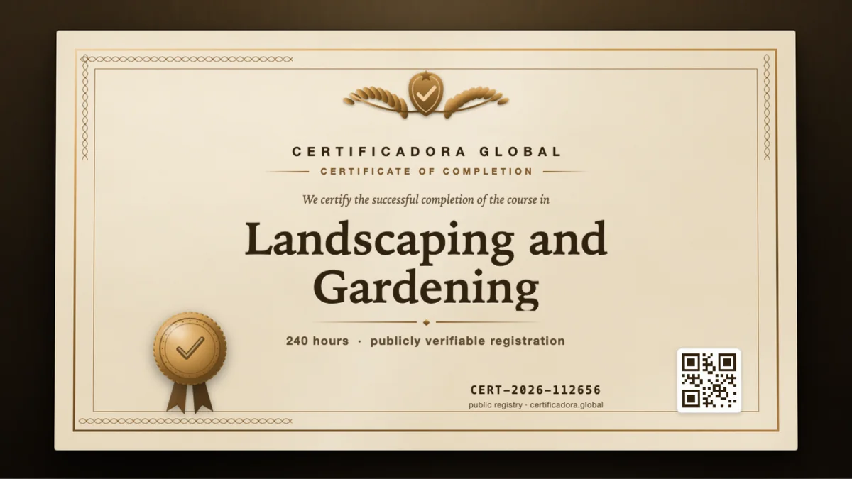 Cover of the Landscaping and Gardening course