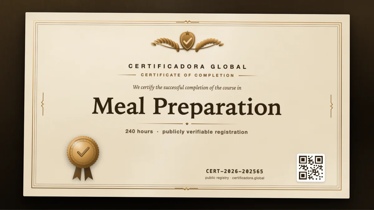 Cover of the Meal Preparation course