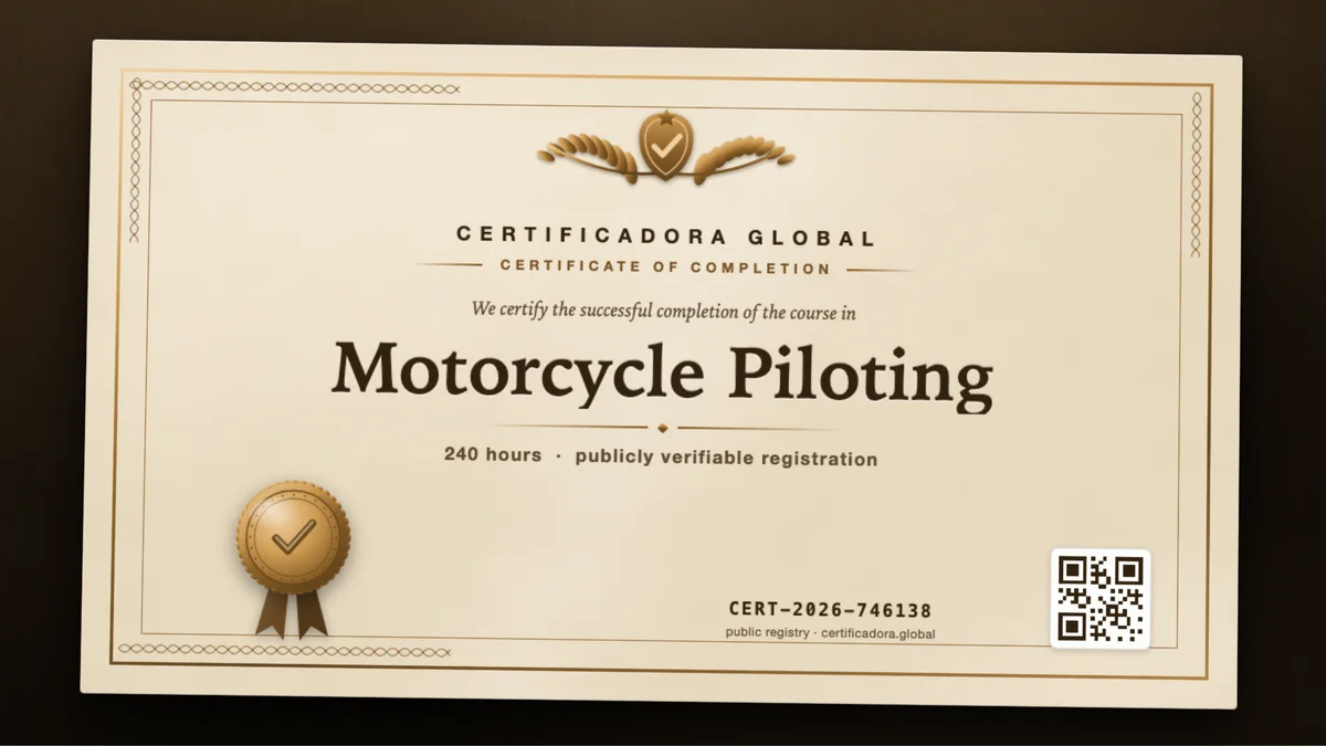 Cover of the Motorcycle Piloting course