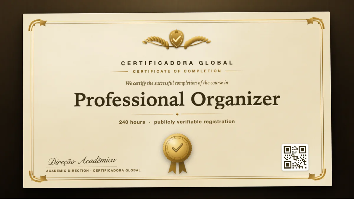 Cover of the Professional Organizer course