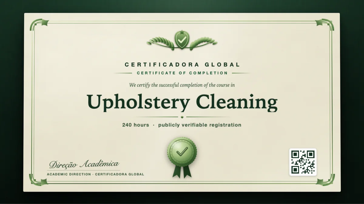 Cover of the Upholstery Cleaning course