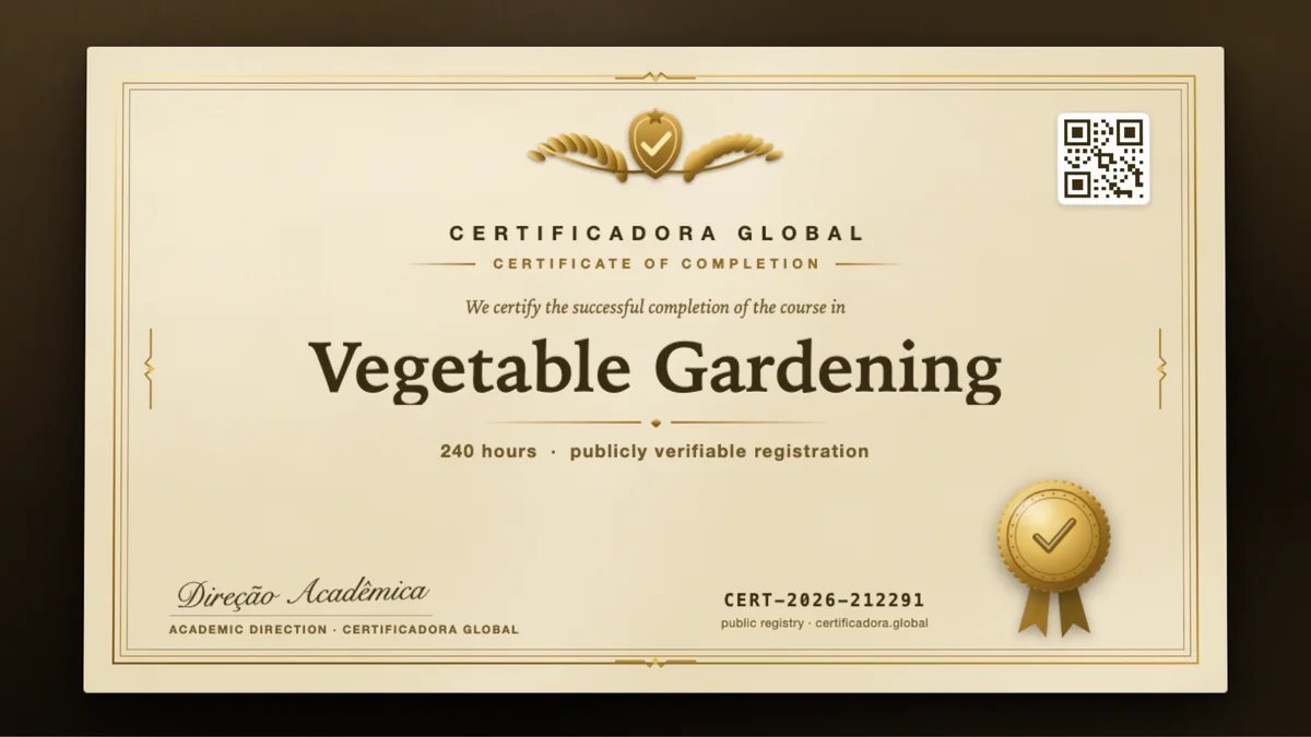 Cover of the Vegetable Gardening course