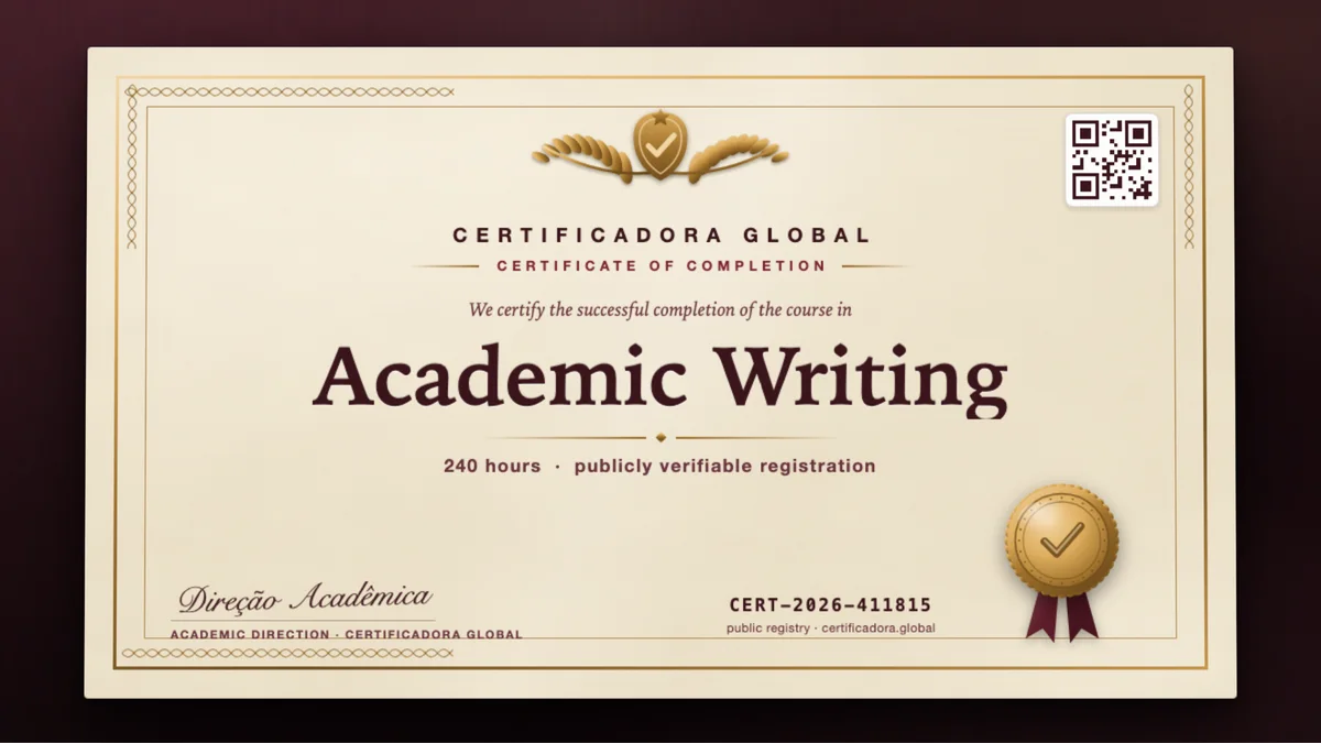 Cover of the Academic Writing course
