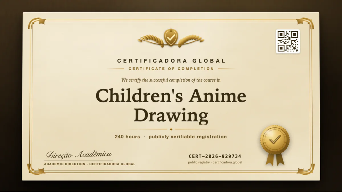 Cover of the Children's Anime Drawing course