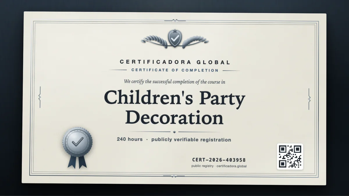 Cover of the Children's Party Decoration course