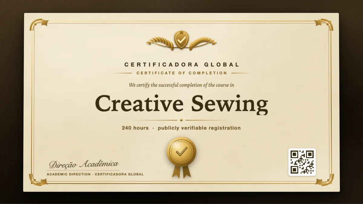 Cover of the Creative Sewing course