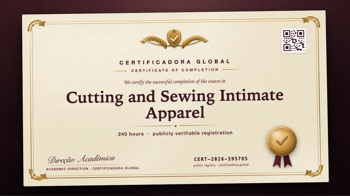 Cover of the Cutting and Sewing Intimate Apparel course