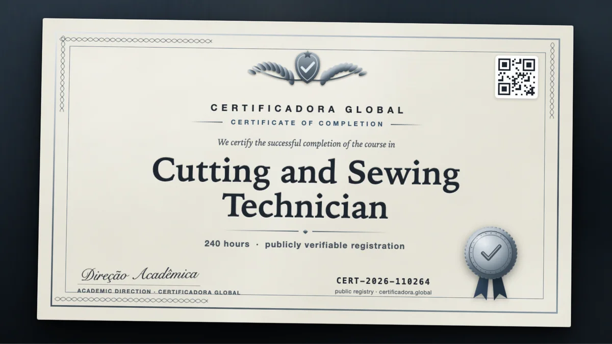 Cover of the Cutting and Sewing Technician course
