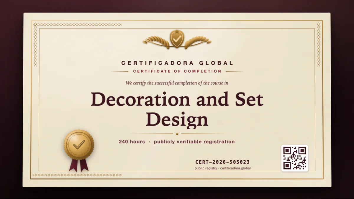 Cover of the Decoration and Set Design course