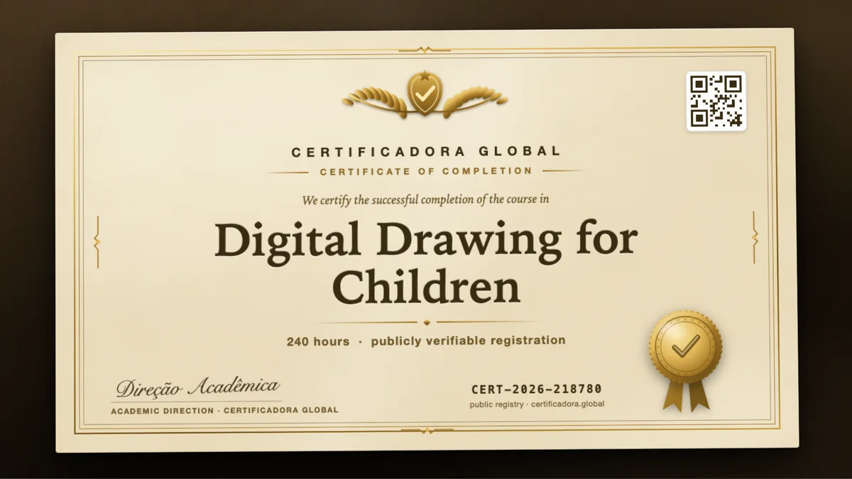 Cover of the Digital Drawing for Children course