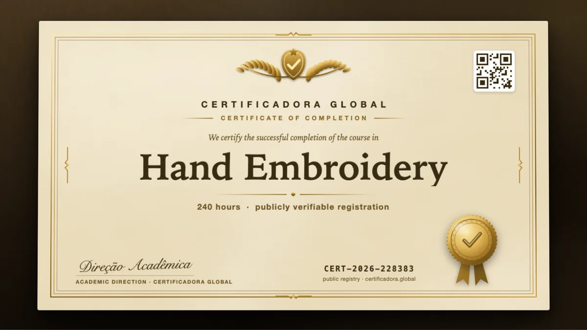 Cover of the Hand Embroidery course