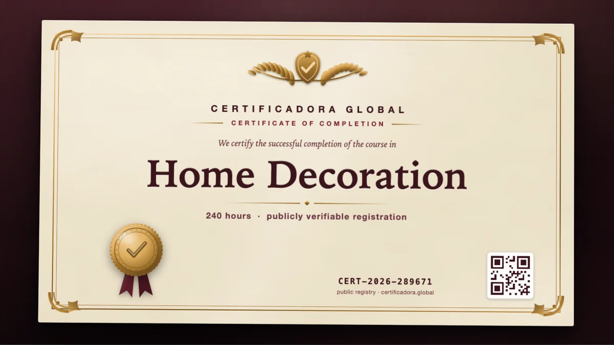 Cover of the Home Decoration course