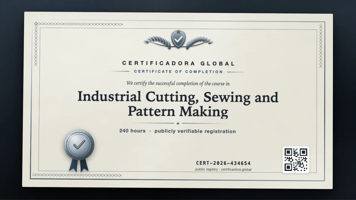 Cover of the Industrial Cutting, Sewing and Pattern Making course