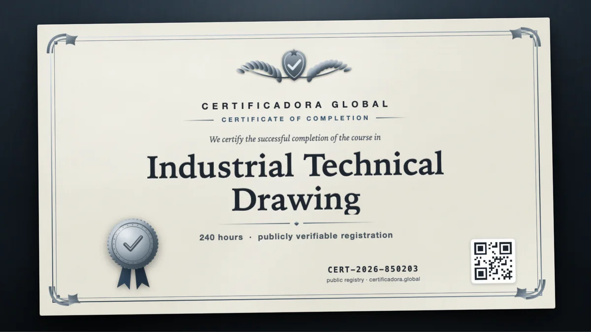 Cover of the Industrial Technical Drawing course