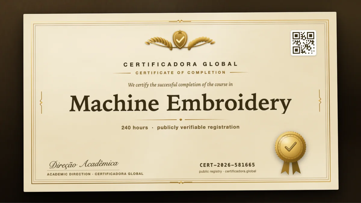 Cover of the Machine Embroidery course