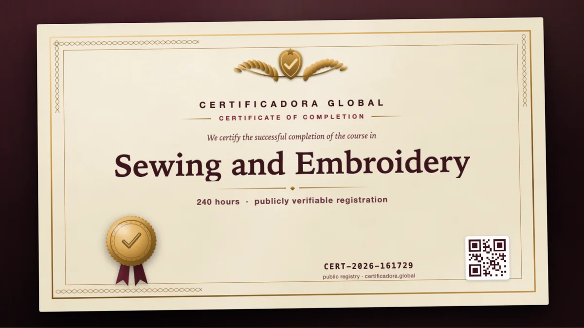 Cover of the Sewing and Embroidery course