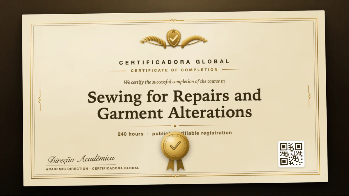 Cover of the Sewing for Repairs and Garment Alterations course